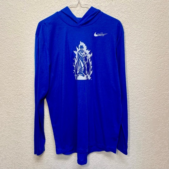 Nike Duke Blue Devils Hoodie Mens Medium Lightweight Dri-Fit Pullover Sweatshirt - Picture 1 of 9